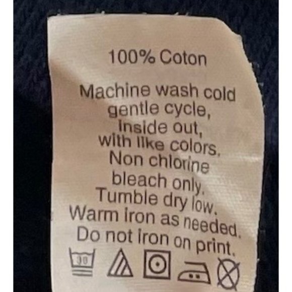 J. Crew Women's Size Large Navy & Coral Pink "Merci" French Graphic Crew Neck Sw - Picture 3 of 5